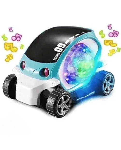 09 Future Car 360° Rotating Toy with Flashing Lights & Music – Fun Light-Up Stunt Car for Kids